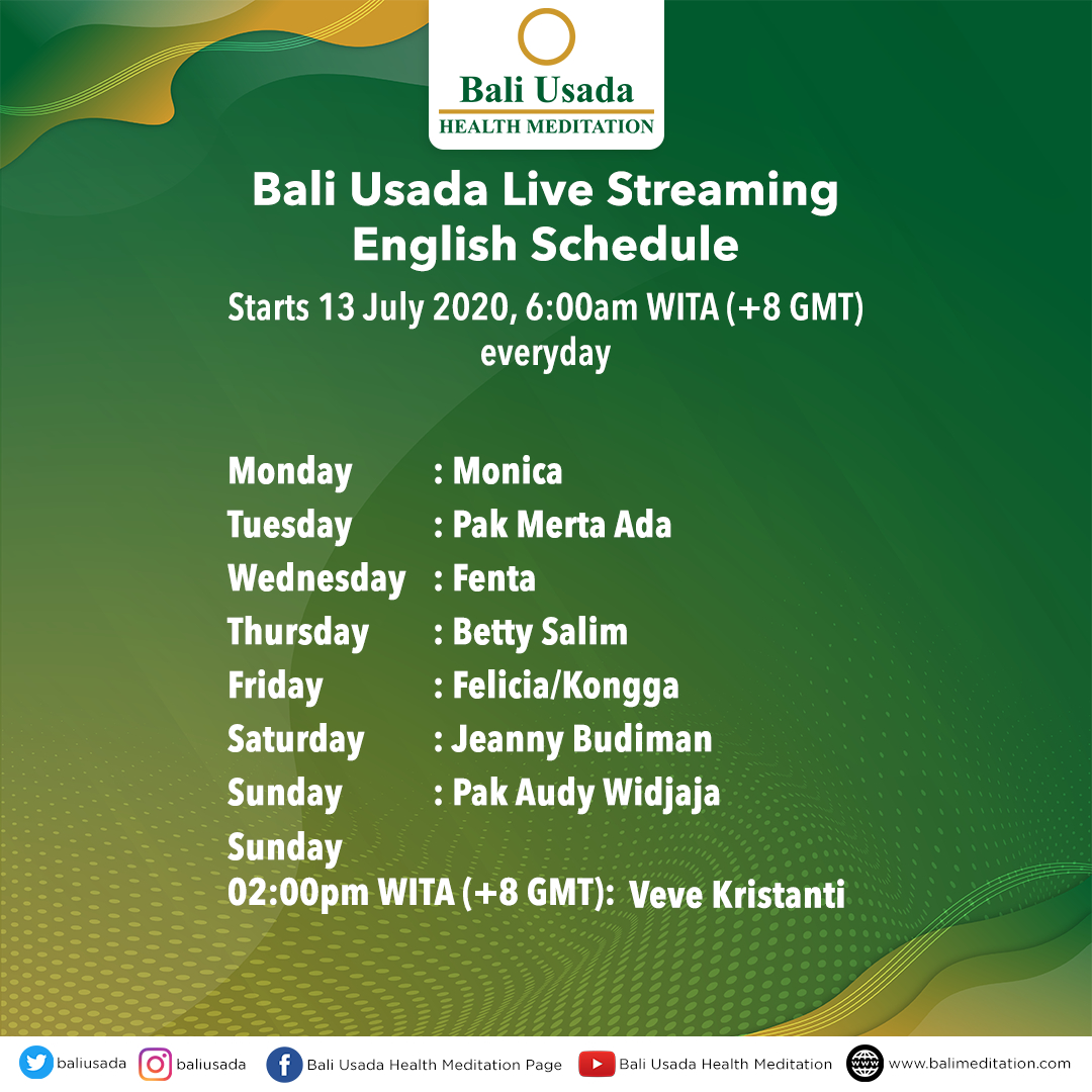 Bali Usada Live Streaming English Schedule