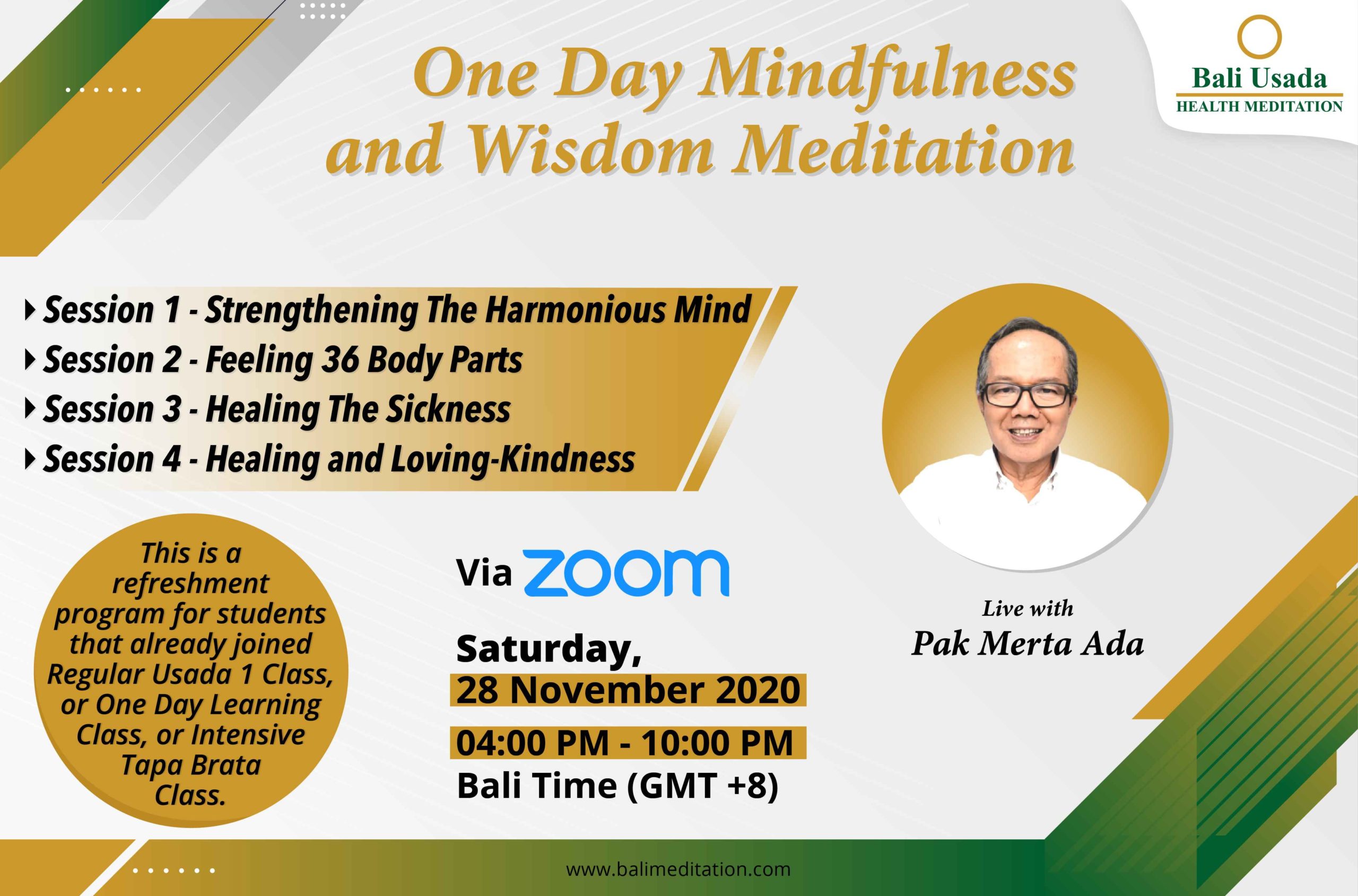 One Day Mindfulness & Wisdom Meditation in English